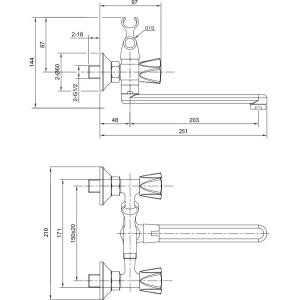 Смеситель для ванны с душем Olive'S Сatalona 23251CT хром