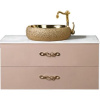 Тумба с раковиной Armadi Art NeoArt 100, капучино с ручками Wave золото