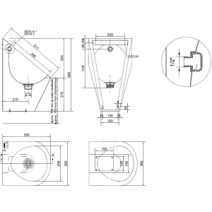 Писсуар Nofer 13004.S матовый