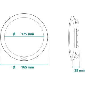 Косметическое зеркало Ridder Mulan О3003201 с подсветкой, на присоске, белое