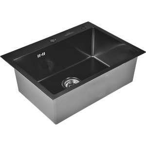 Мойка кухонная Wisent WS36050B с PVD покрытием, с раздвижным коландером и дозатором