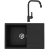 Комплект Мойка кухонная Practik PR-M 735-004 черный оникс + Смеситель MEGA City MG- ZRV104-B черный