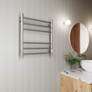 Купить Полотенцесушитель электрический Bauedge Stil R 50х60, нержавеющая сталь полированная в Москве с доставкой Полотенцесушитель электрический Bauedge Stil R 50х60, нержавеющая сталь полированная