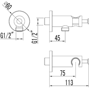 Шланговое подключение Lemark LM1185C c держателем для душа