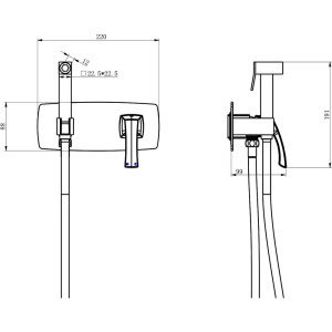 Гигиенический душ Lemark Nubira LM6219ORB со смесителем, С ВНУТРЕННЕЙ ЧАСТЬЮ