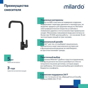 Смеситель для кухни Milardo Poli POLBLL0M05 черный
