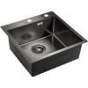 Мойка кухонная Domaci Равенна PVD DMB-117A черная, металлическая, квадратная, встраиваемая, российская