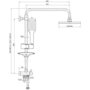 Душевая стойка E.C.A. Dalia 102158031EX хром