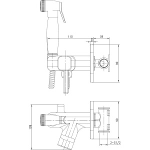 Гигиенический душ Lemark Solo LM7165G со смесителем, С ВНУТРЕННЕЙ ЧАСТЬЮ