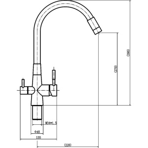 Смеситель для кухни Fashun A54029-12 с гибким изливом, сатин, серый