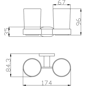 Стакан Rav Slezak Yukon YUA0202CB двойной, хром, белый
