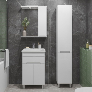 Тумба с раковиной SanStar Модена 50 Модена 50 напольная, белая, раковина Kirovit Фостер 50