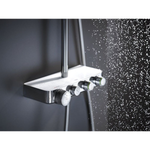 Купить Душевая стойка Grohe Euphoria SmartControl 310 Duo Cube 26508LS0 белая луна, с термостатом в Москве с доставкой Душевая стойка Grohe Euphoria SmartControl 310 Duo Cube 26508LS0 белая луна, с термостатом