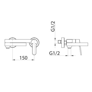 Смеситель для ванны с душем BelBagno Delta DEL-VASM-IN сатин