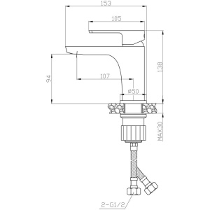 Смеситель для раковины Rossinka RS50 -12
