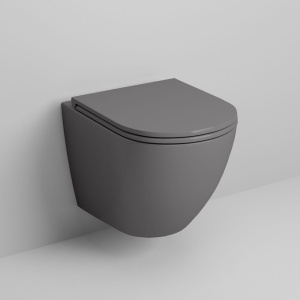 Купить Унитаз подвесной Grossman GR-4455GMS безободковый, серый матовый в Москве с доставкой Унитаз подвесной Grossman GR-4455GMS безободковый, серый матовый