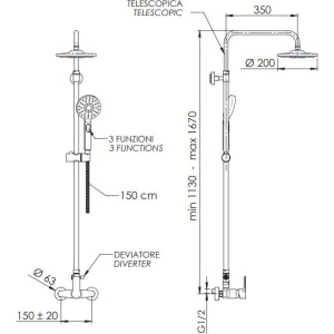 Купить Душевая стойка Remer Energy EY37AEC20 в Москве с доставкой Душевая стойка Remer Energy EY37AEC20