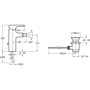 Смеситель для биде Jacob Delafon Singulier E10865-CP