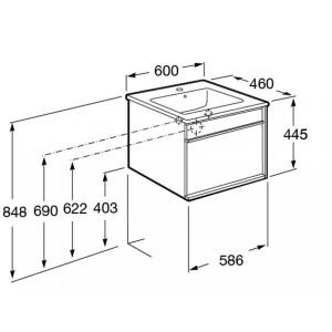Купить Тумба под раковину Roca Aneto 60 857429806 белый глянец в Москве с доставкой Тумба под раковину Roca Aneto 60 857429806 белый глянец