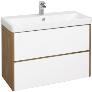 Купить Тумба с раковиной AQUATON Сканди 90 дуб рустикальный в Москве с доставкой Тумба с раковиной AQUATON Сканди 90 дуб рустикальный