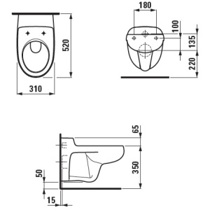 Унитаз подвесной Laufen FLORAKIDS 8.2003.1.000.000.1