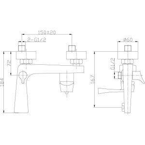 Смеситель для ванны с душем Rossinka RS34 RS34-31
