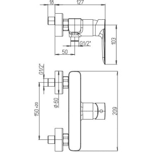 Смеситель для душа Paini Nove 09YO511 черный