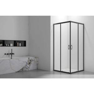Душевой уголок Veconi Rovigo RV-101B 80x80, профиль черный