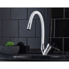Смеситель для кухни РМС SL137W 016F хром, белый, с гибким изливом