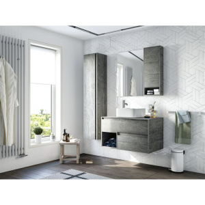 Купить Тумба с раковиной STWORKI Карлстад 90 дуб рошелье, монте тиберио, с отверстием для смесителя в столешнице в Москве с доставкой Тумба с раковиной STWORKI Карлстад 90 дуб рошелье, монте тиберио, с отверстием для смесителя в столешнице