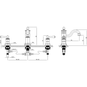 Купить Смеситель для раковины Timo Adelia 6021/04F black antique в Москве с доставкой Смеситель для раковины Timo Adelia 6021/04F black antique