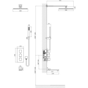 Душевой комплект D&K Bayern.Liszt DA2515601A04 С ВНУТРЕННЕЙ ЧАСТЬЮ, хром