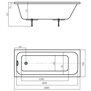 Акриловая ванна Aquatek Мия 180x70 MIY180-0000007