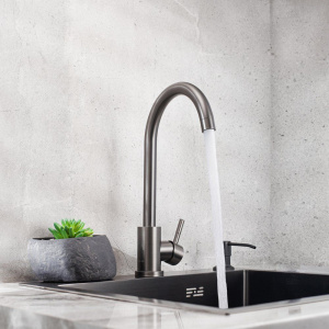 Купить Комплект Мойка кухонная Practik PR-M 575-004 черный оникс + Смеситель РМС Sus124pvd 017F черный в Москве с доставкой Комплект Мойка кухонная Practik PR-M 575-004 черный оникс + Смеситель РМС Sus124pvd 017F черный