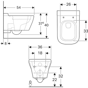 Унитаз подвесной Geberit myDay 201460600 безободковый
