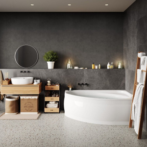 Акриловая ванна Vagnerplast Hapi 170х110 R 170x110 см, угловая, с каркасом, асимметричная