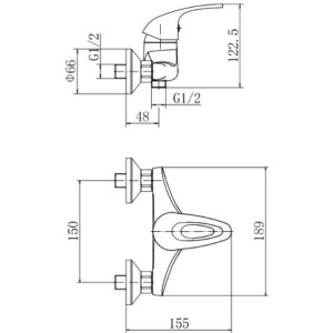 Смеситель для душа Fashun A2003 хром