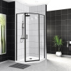 Душевой уголок BelBagno Uno 195 P 1 100 C Nero профиль черный, стекло прозрачное