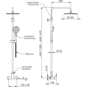 Купить Душевая стойка Remer Energy EY37A8MPUFM25G в Москве с доставкой Душевая стойка Remer Energy EY37A8MPUFM25G