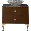 Тумба с раковиной Armadi Art NeoArt 80, шоколад с ручками Satine золото, с ножками