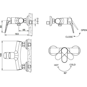 Смеситель для душа Bravat Eler F9191238CP-01