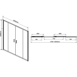 Душевая дверь в нишу Vincea Garda VDS-1G2180CH 180 см, профиль хром, стекло шиншилла