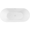 Акриловая ванна BelBagno BB411 170x80 см, отдельностоящая, овальная, со сливом-переливом, с донным клапаном, белая матовая