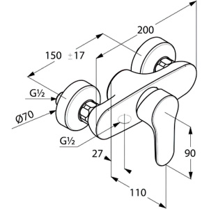 Смеситель для душа Kludi Objekta 327640575