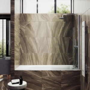 Шторка на ванну Maybahglass MGV-598-5 60x140, профиль матовый хром, стекло прозрачное