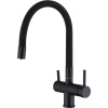 Смеситель для кухни Domaci Равенна DCB 3015 черный, с гибким изливом