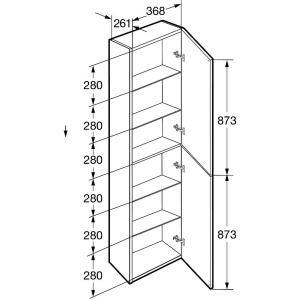 Шкаф-пенал Roca Ona 40 857635511 темный вяз