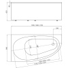 Акриловая ванна Акватек Дива L 150x90 см, с каркасом, асимметричная
