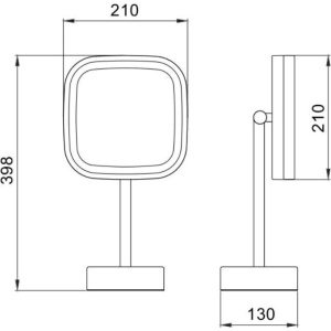 Купить Косметическое зеркало Java S-M331 с подсветкой, поворотное, хром в Москве с доставкой Косметическое зеркало Java S-M331 с подсветкой, поворотное, хром