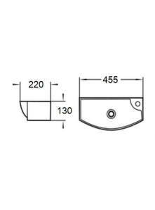 Раковина подвесная глянцевая белая 455х220х130 WeltWasser AISBACH 7946 GL-WT R (10000008695)